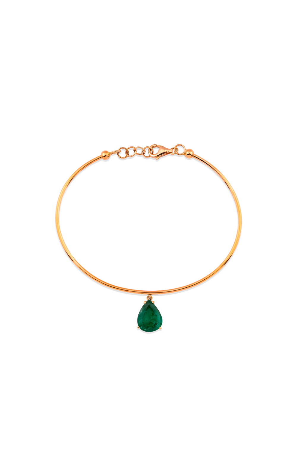 Pear Emerald Wire Bangle