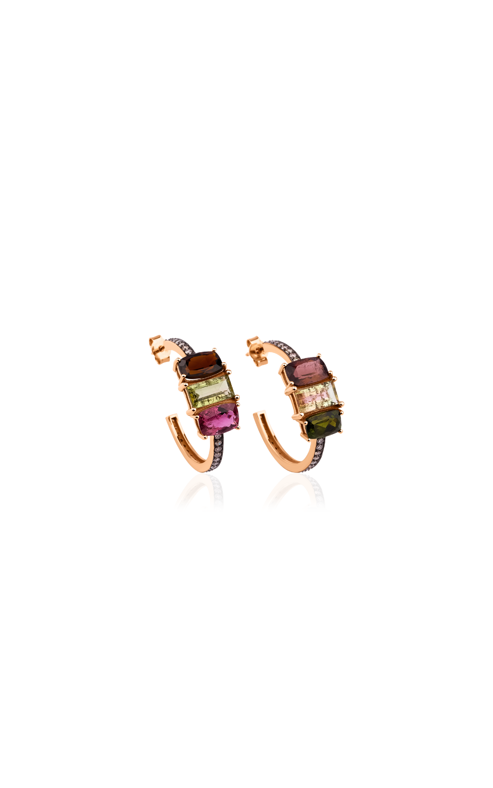 Tourmaline Hoop Diamond Earring