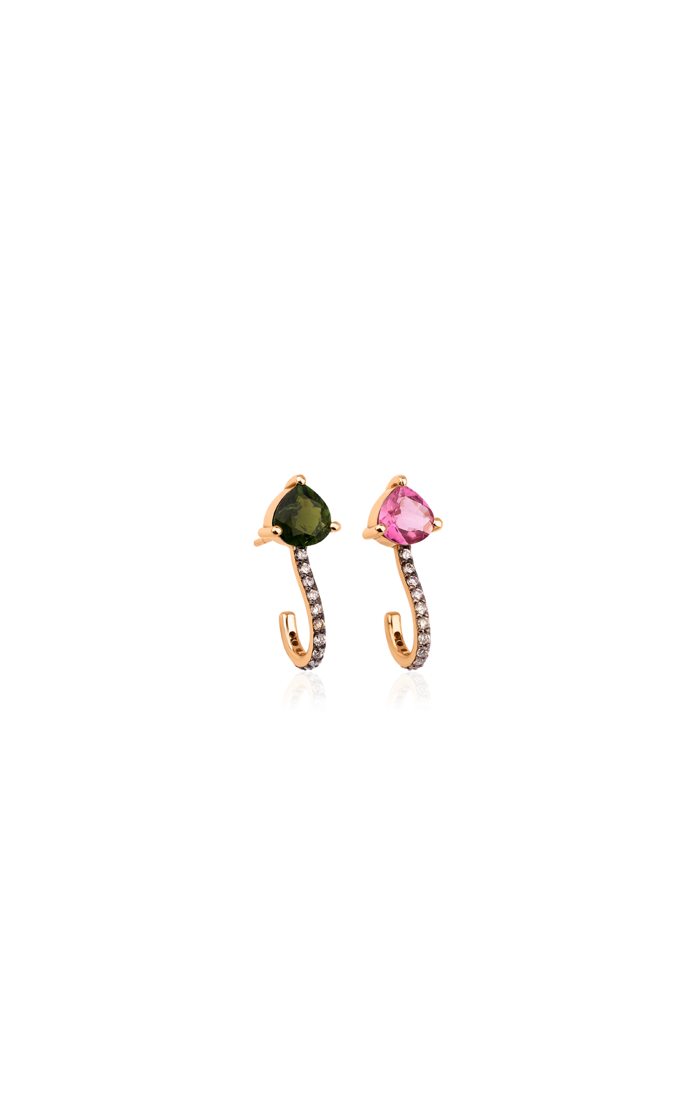 Green and Pink Tourmaline Earring