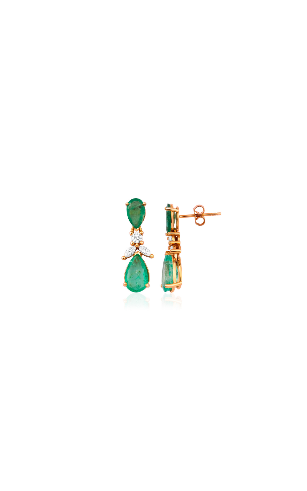 Emerald Duo Diamond Drop Earrings