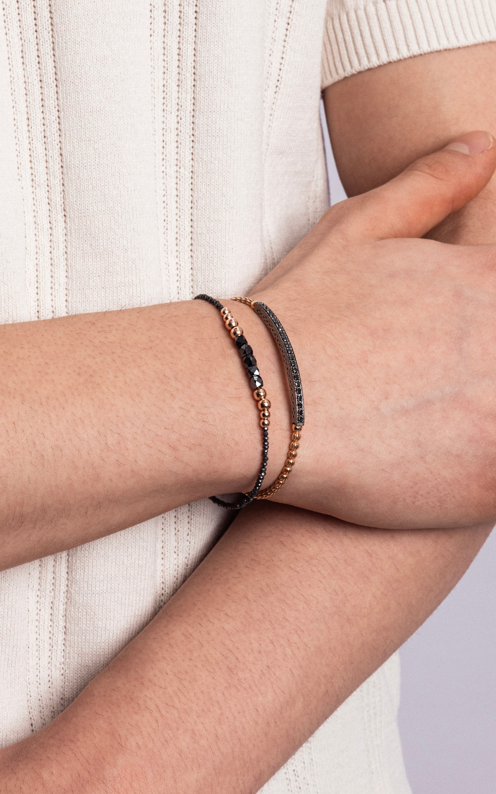 Black Diamond Bead Bangle