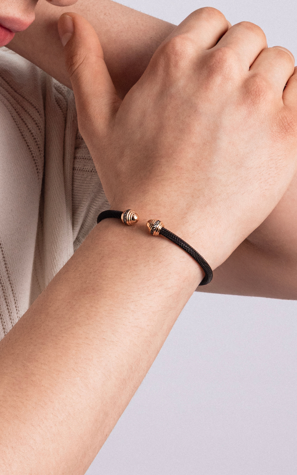 Champagne Diamond Titanium Bangle