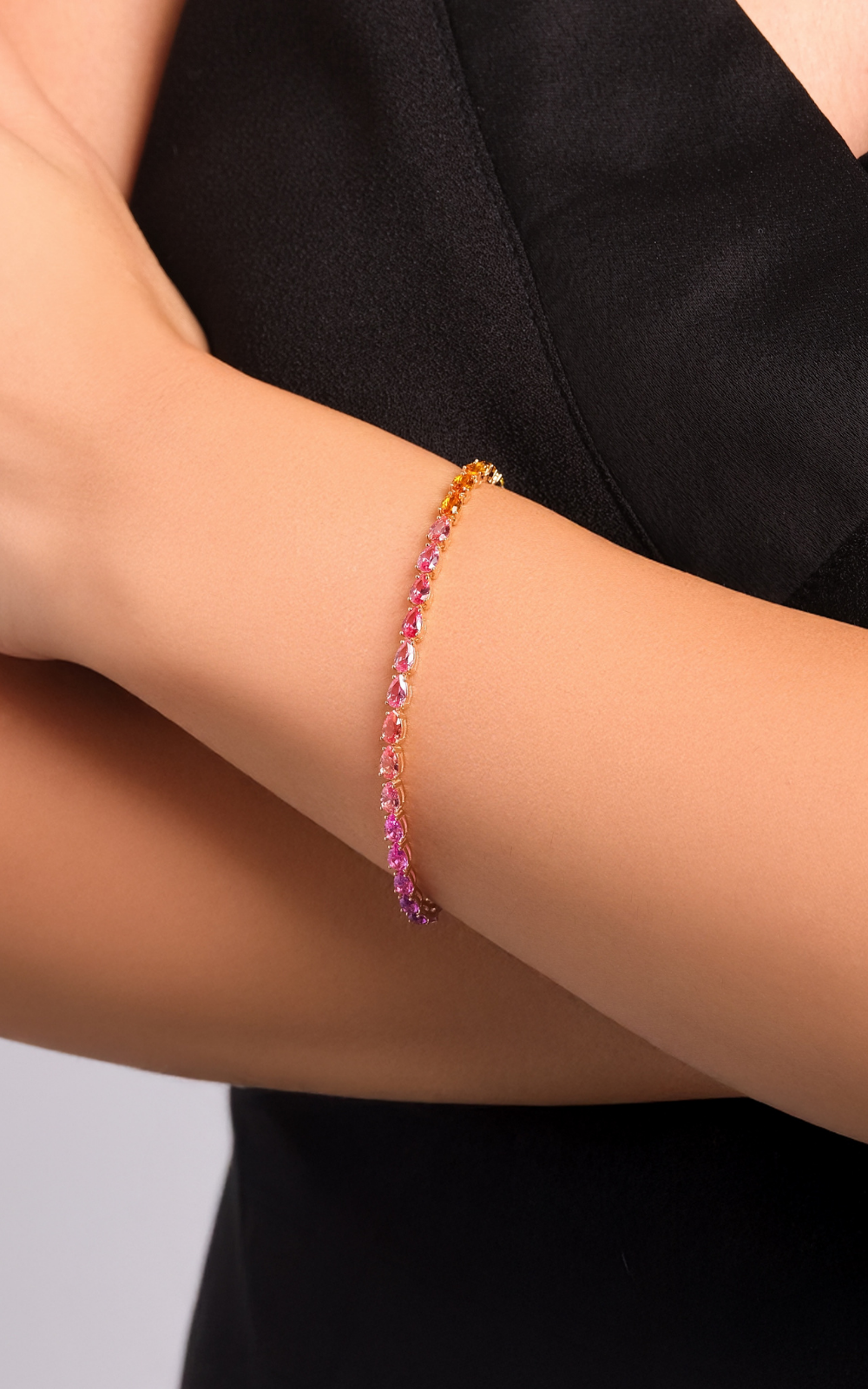 Çok Renkli Damla Topaz Su Yolu Bileklik