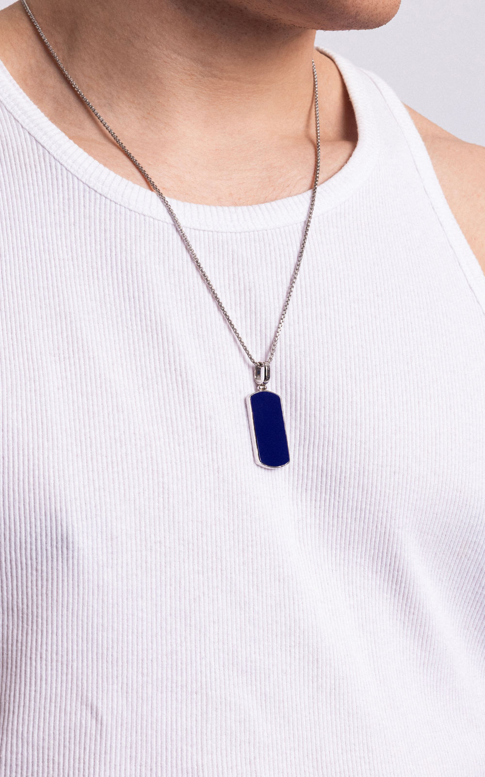 Lapis Dog Tag Necklace