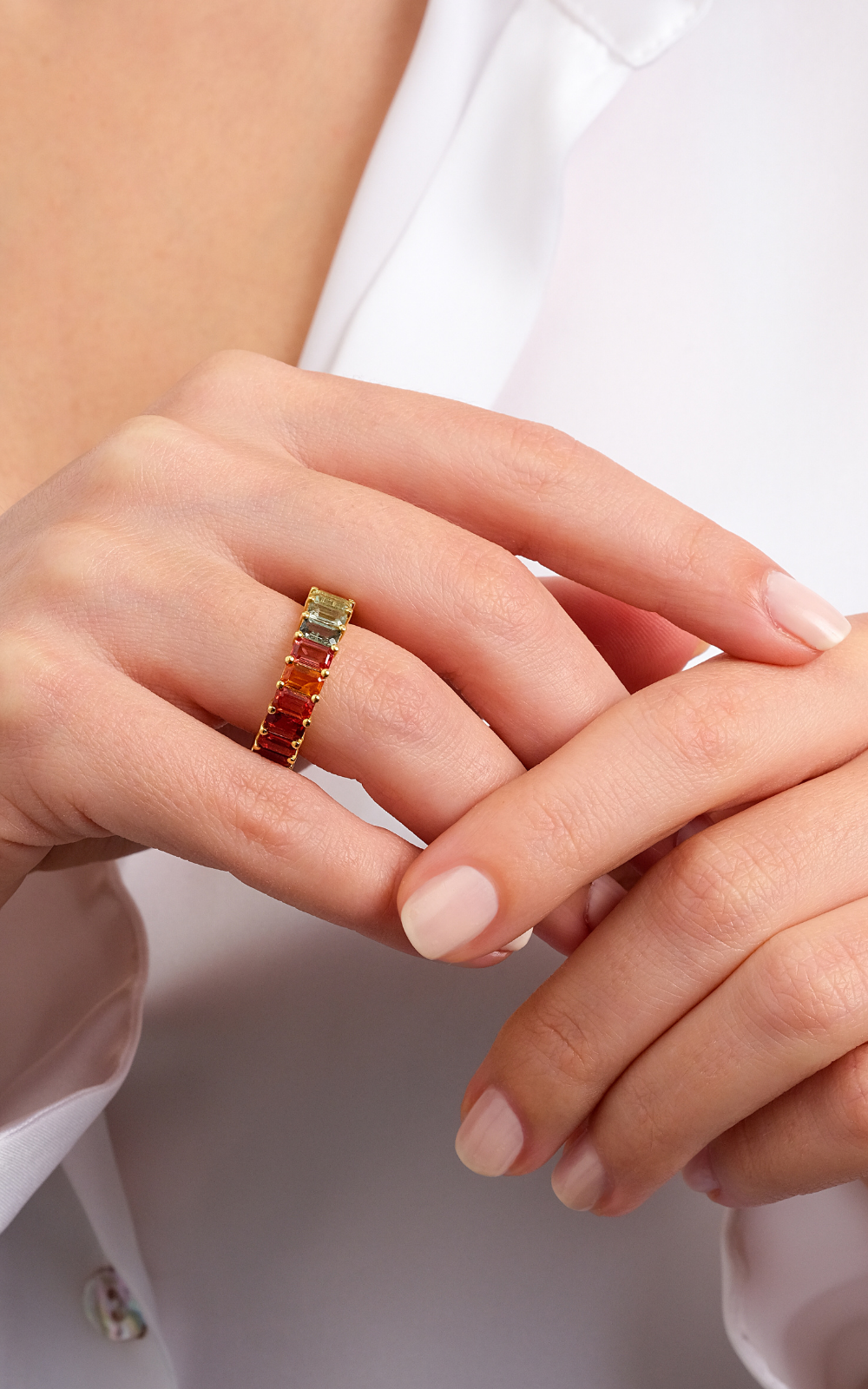 Renkli Safir Tamtur Yüzük