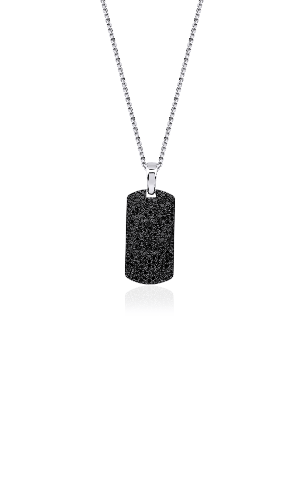Black Diamond Dog Tag Necklace
