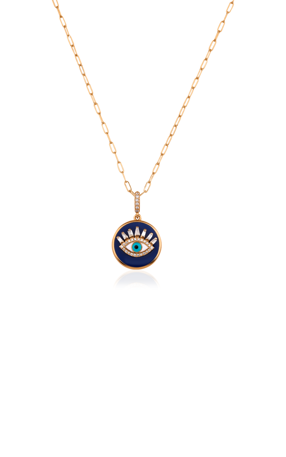 Blue Enamel Evil Eye Necklace