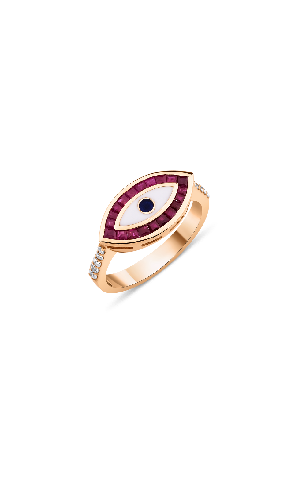 Ruby Diamond Evil Eye Ring