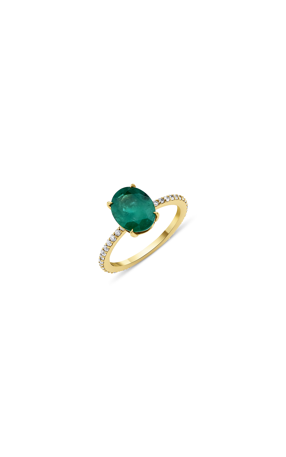 Oval Emerald Diamond Ring