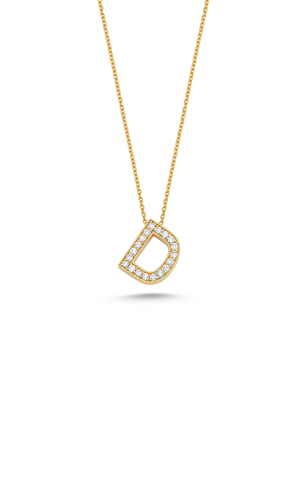 White Diamond Inital Necklace