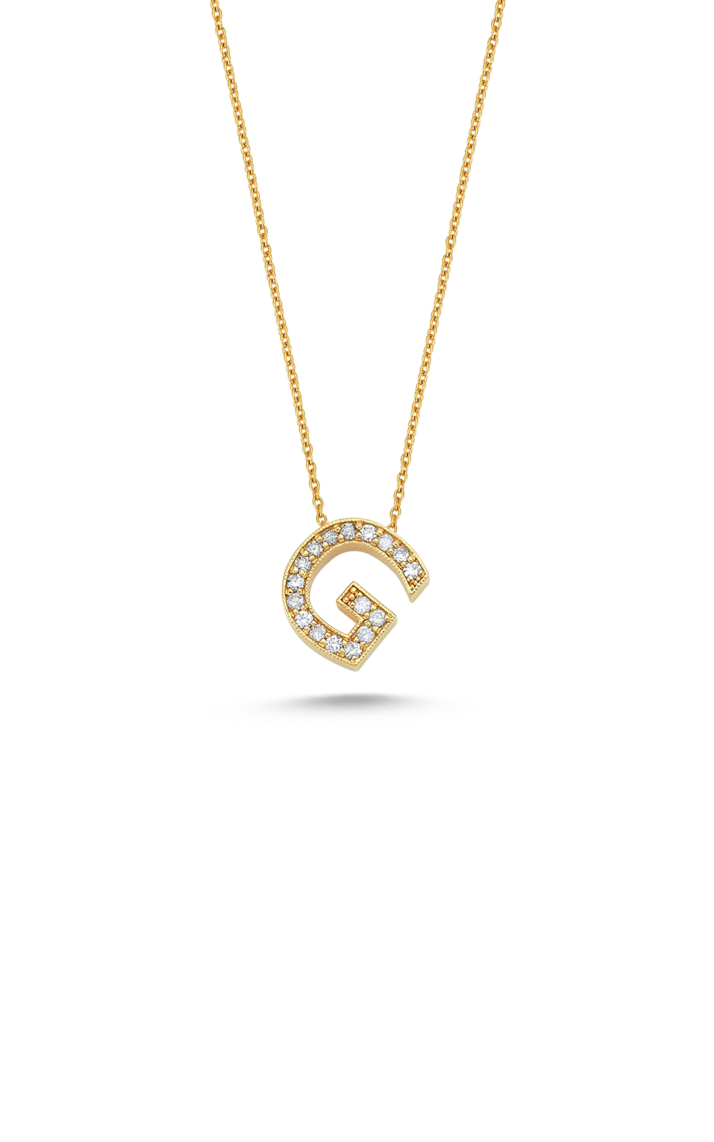 White Diamond Inital Necklace