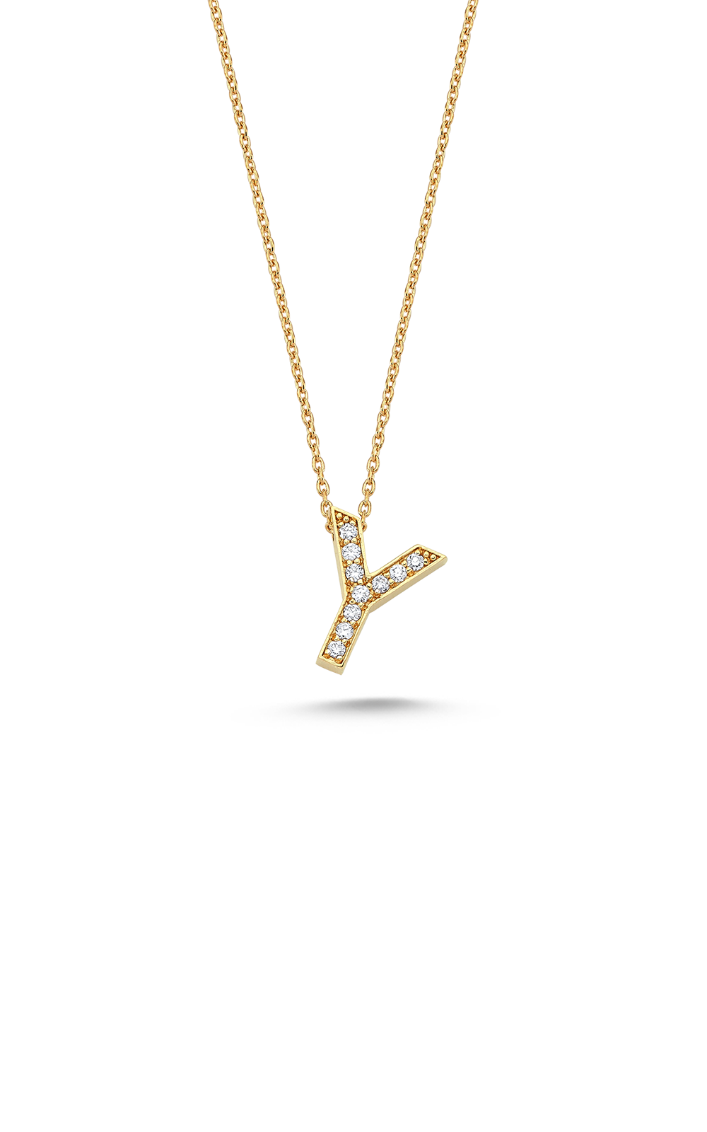 White Diamond Inital Necklace