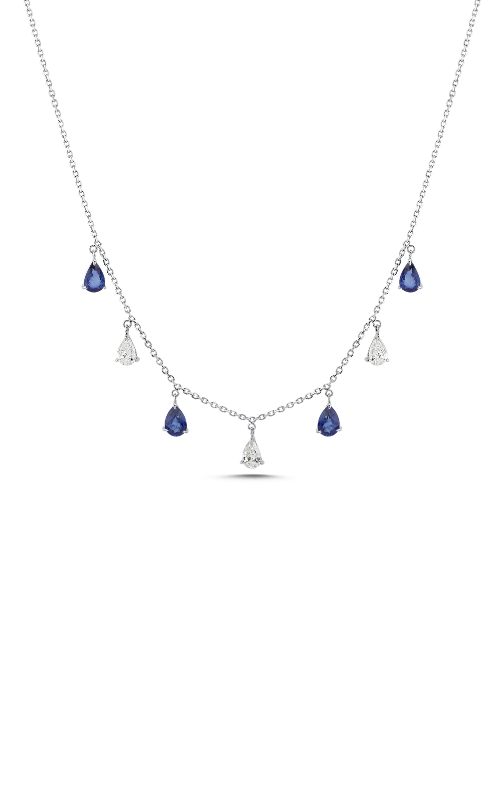 Pear-Shaped Sapphire and Diamond Necklace